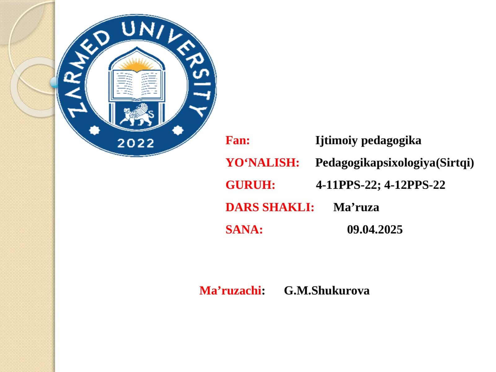 Ijtimoiypedagogikaning madaniy-tarixiy, ijtimoiy-huquqiy shart-sharoitlari. Xorijdagi ijtimoiypedagogikaning rivojlanish tarixi. O’zbekistondagi ijtimoiypedagogikaning rivojlanish tarixi