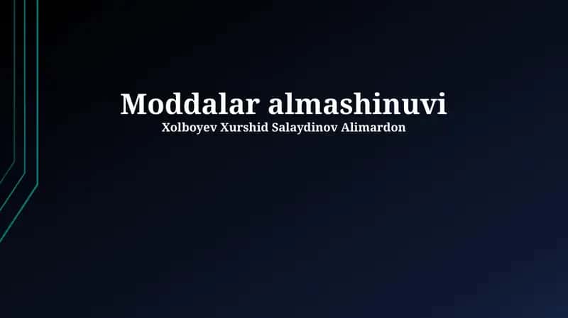 Sog'lom turmush tarzi va metabolizm