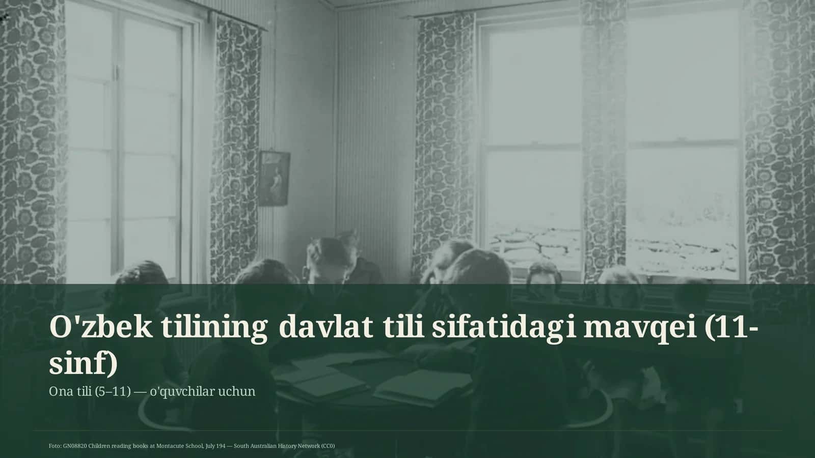 O'zbek tilining davlat tili sifatidagi mavqei (11-sinf)