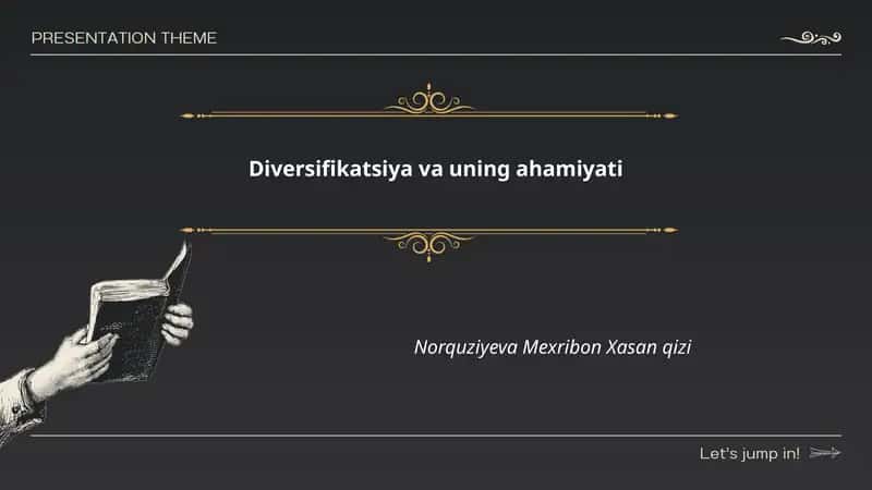 Diversifikatsiya va uning ahamiyati