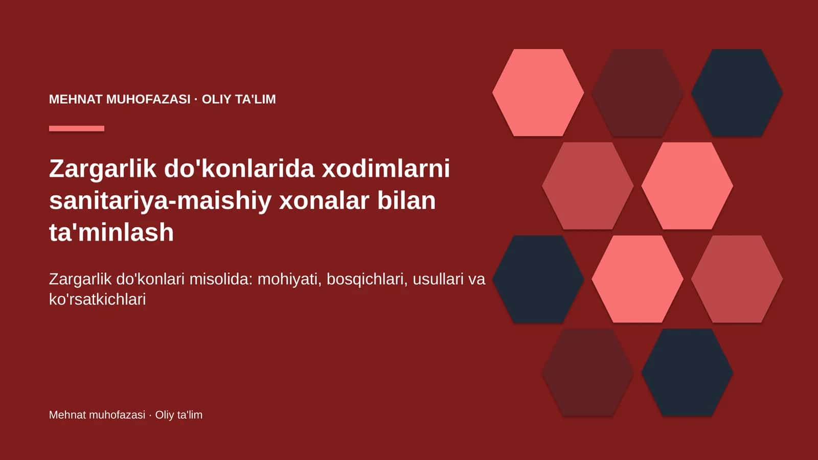 Zargarlik do'konlarida xodimlarni sanitariya-maishiy xonalar bilan ta'minlash