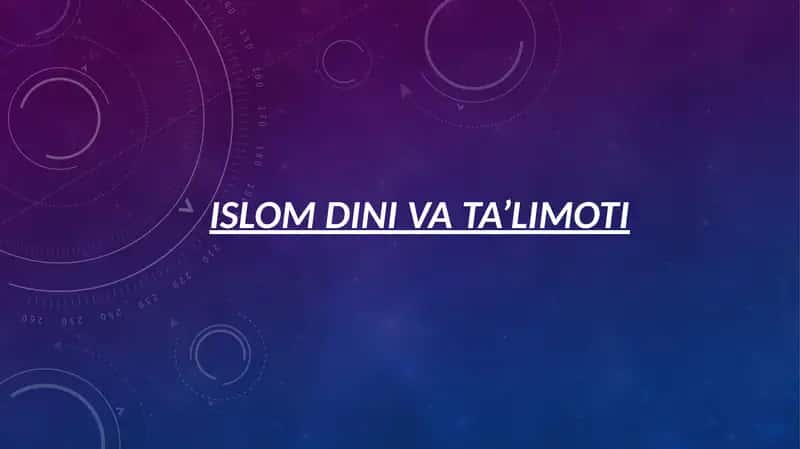 Islom dini va ta’limoti