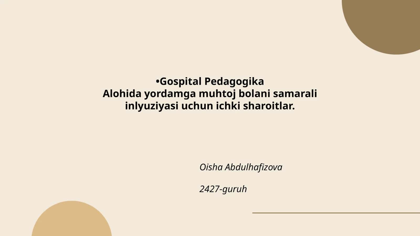 Gospital Pedagogika