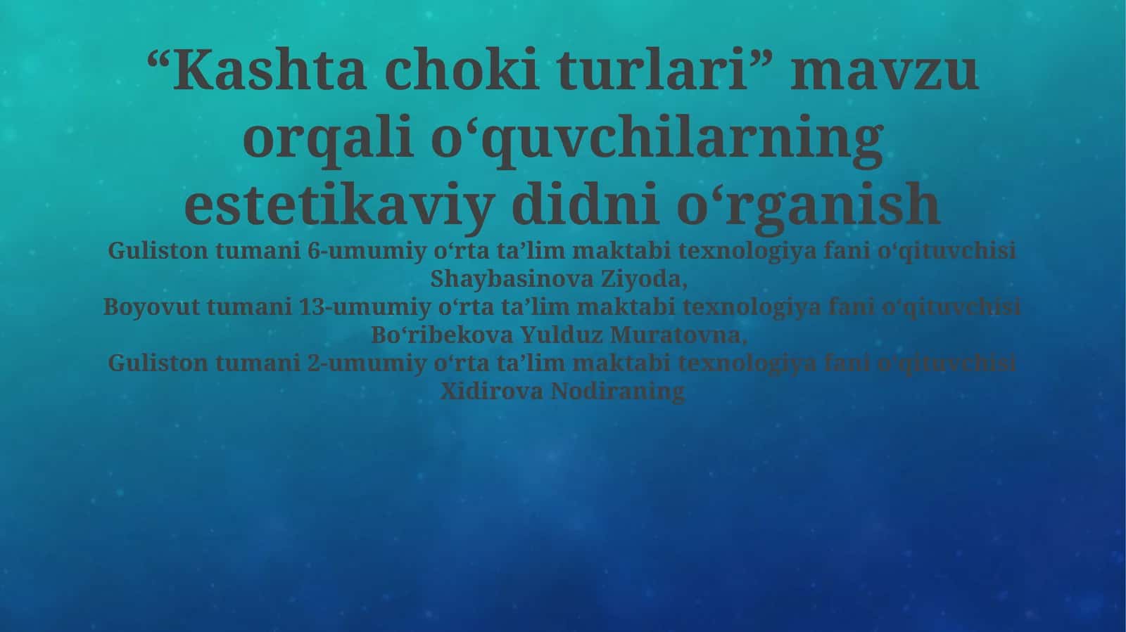 Kashta choki turlari