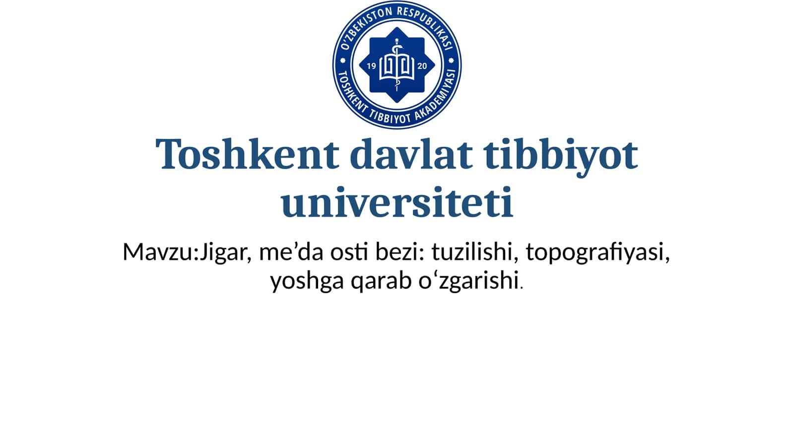 Jigar, me'da osti bezi: qurilish, topografiyasi, yoshga qarab o'zgarishi