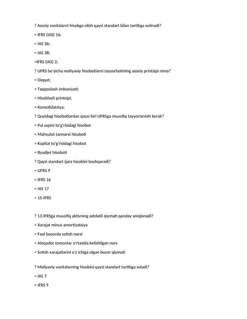 IFRS (IAS) standartlari