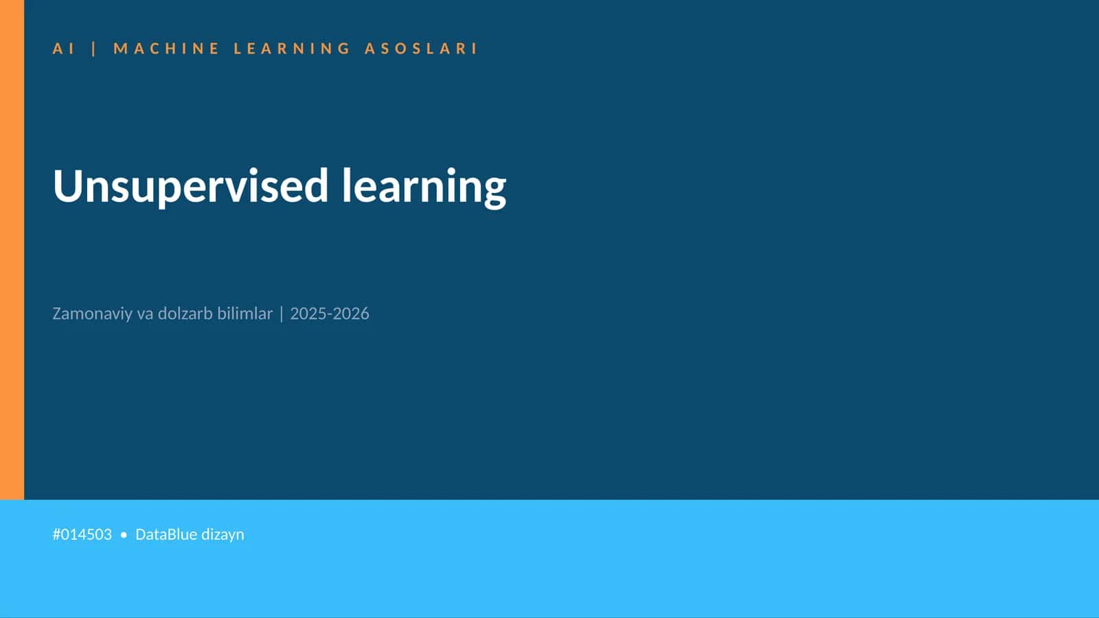 AI | MACHINE LEARNING ASOSLARI
