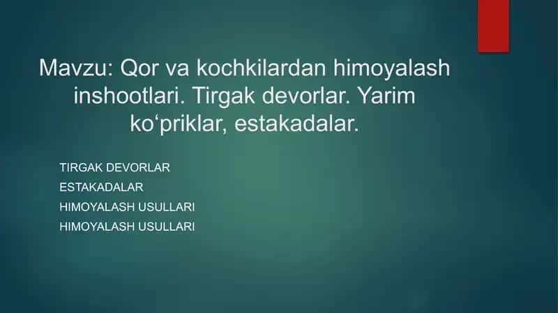 Qor va kochkilardan himoyalash inshootlari