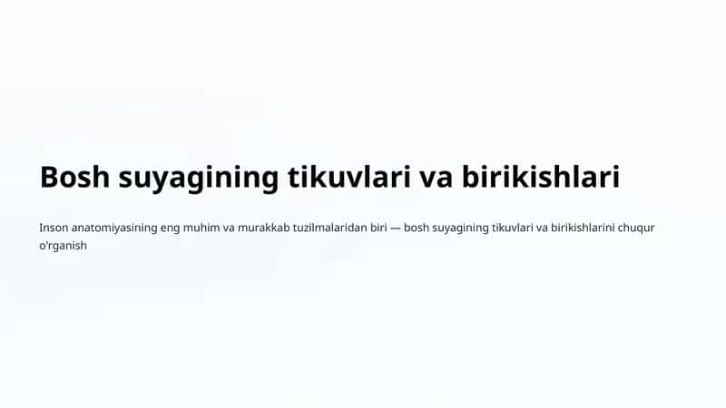 Bosh suyagining tikuvlari va birikishlari