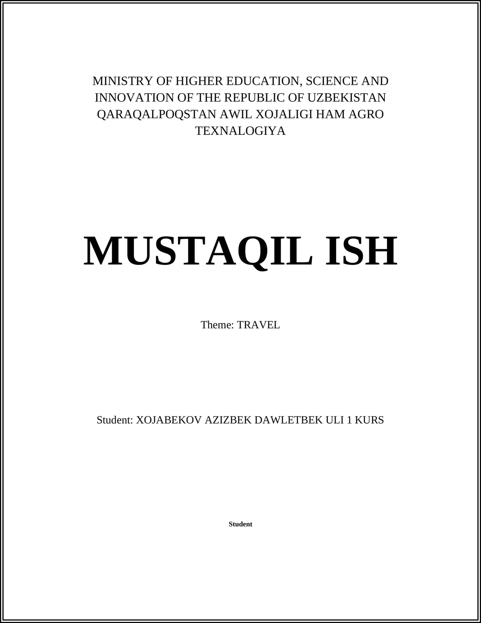 QARAQALPOQSTAN AWIL XOJALIGI HAM AGRO TEXNALOGIYA