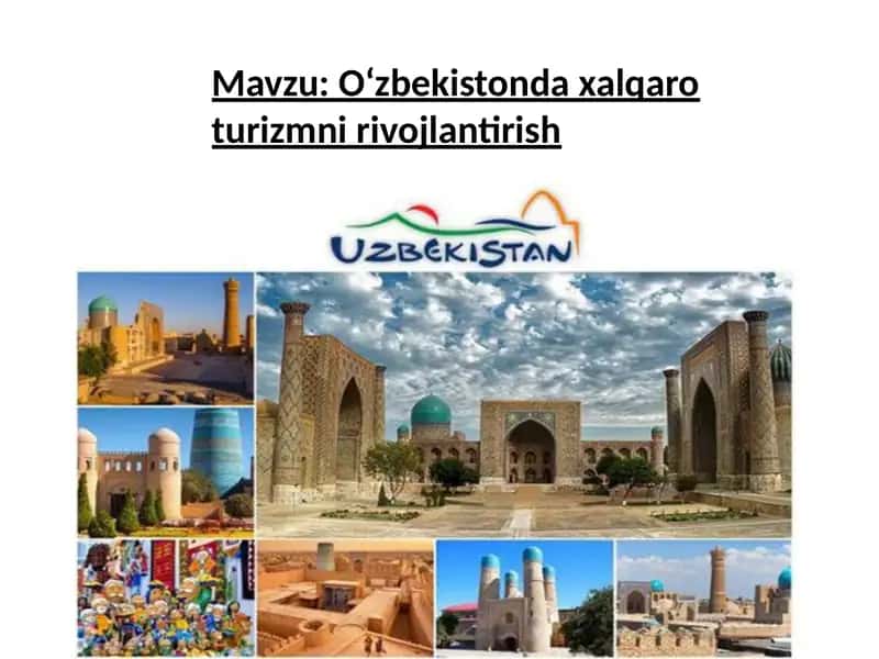Xalqaro turizmni rivojlantirish