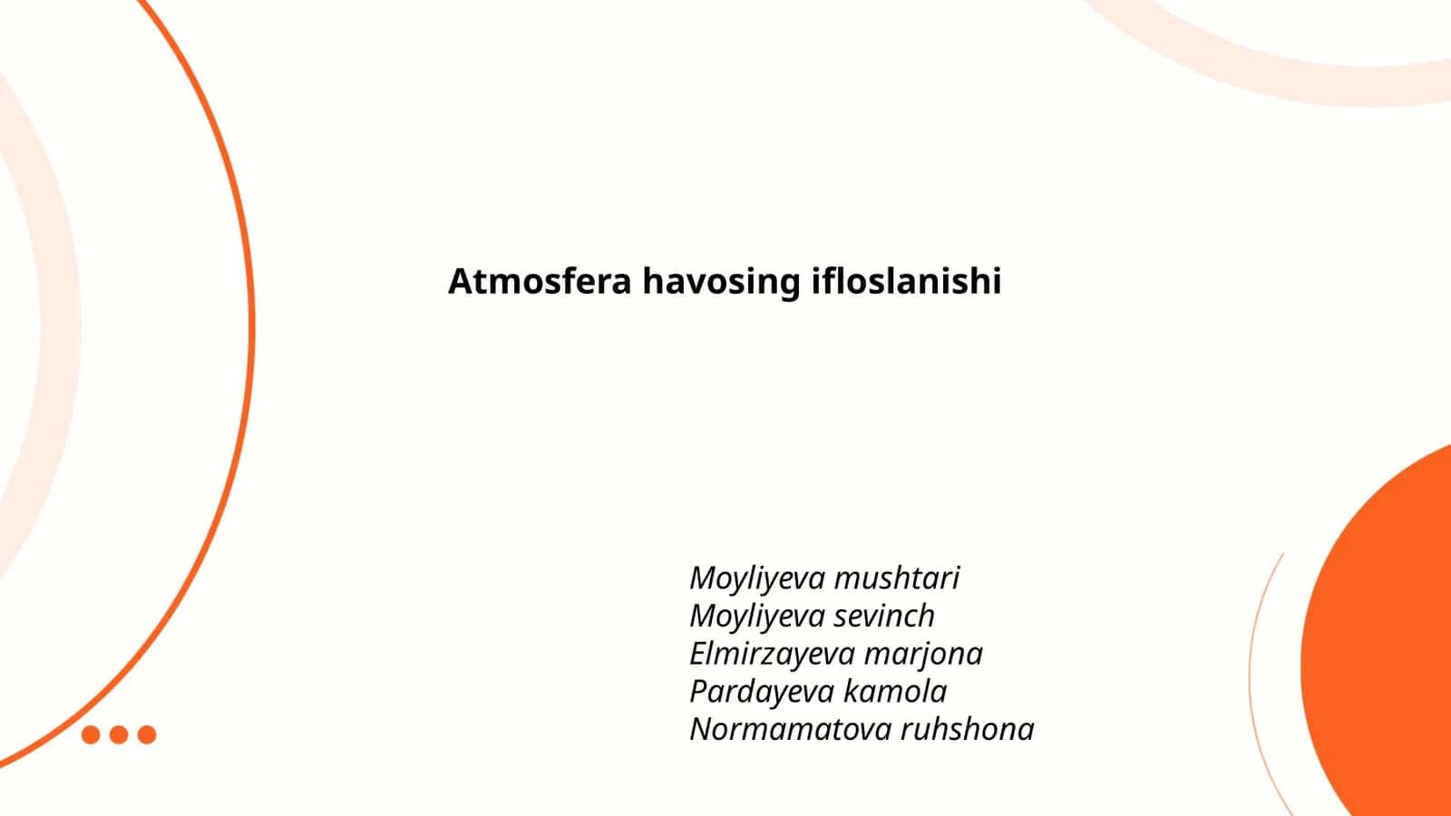 Atmosfera havosing ifloslanishi