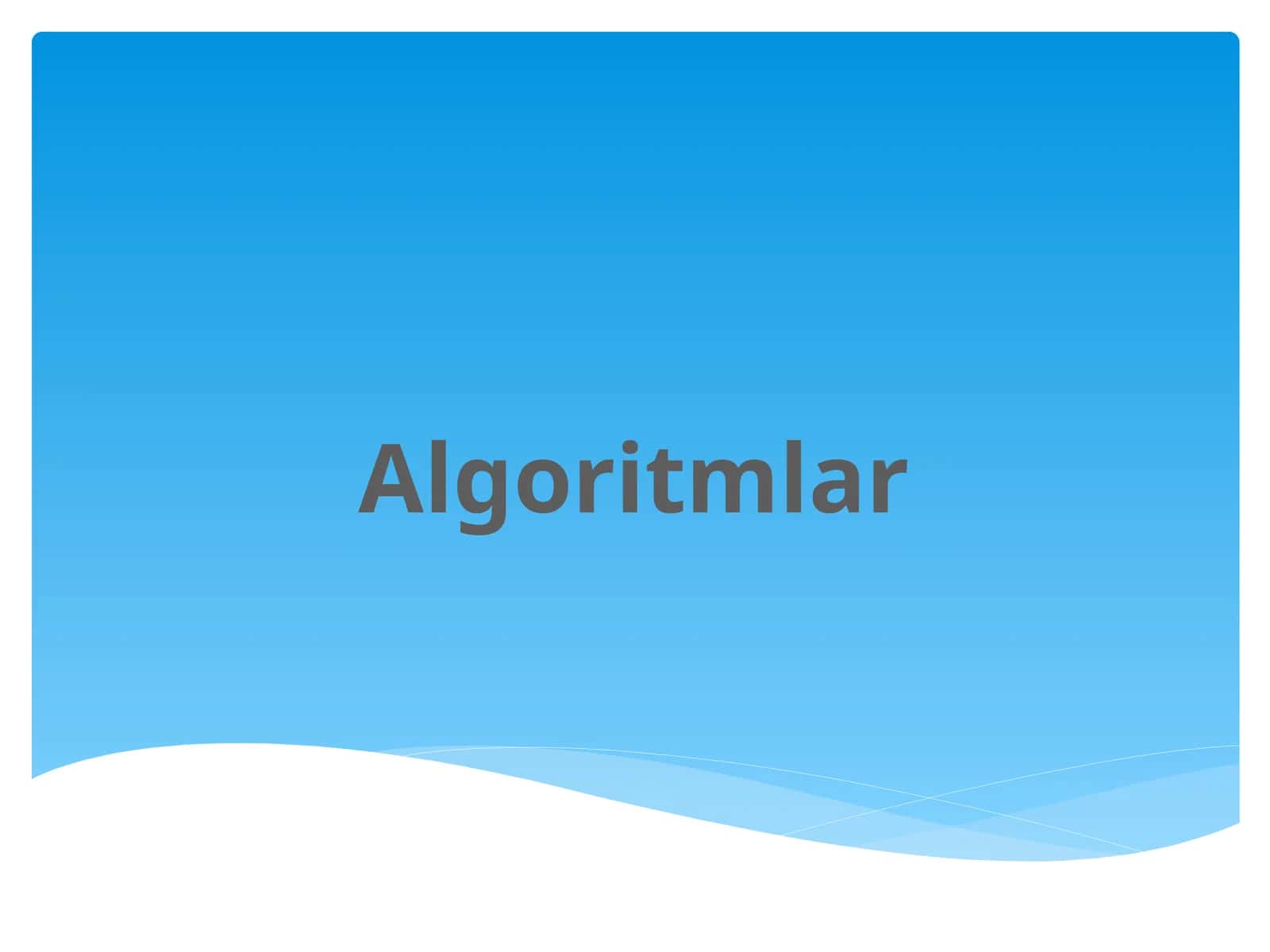 Algoritmlar