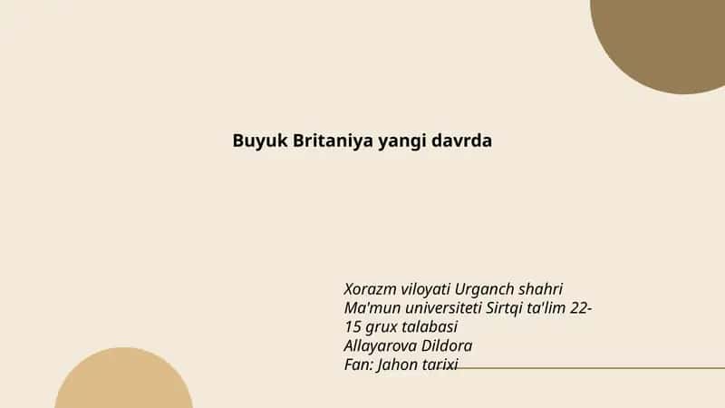 Buyuk Britaniya yangi davrda