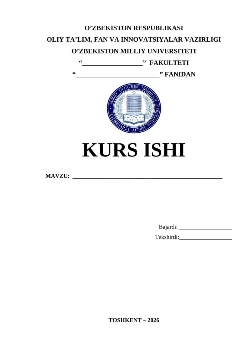 Kurs ishi yuzi