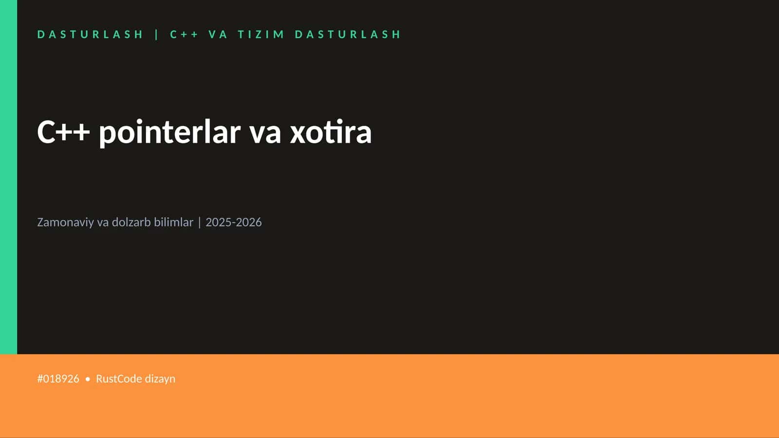 C++ VA TIZIM DASTURLASH