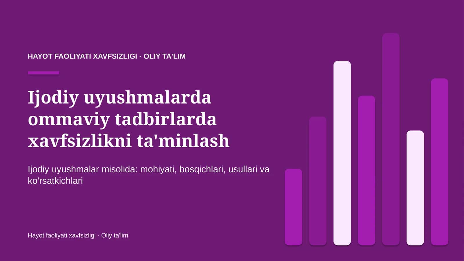 Ijodiy uyushmalarda ommaviy tadbirlarda xavfsizlikni ta'minlash