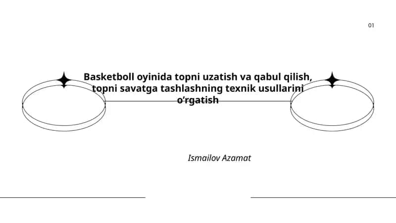 Basketboll oyinida topni uzatish va qabul qilish, topni savatga tashlashning texnik usullarini o’rgatish