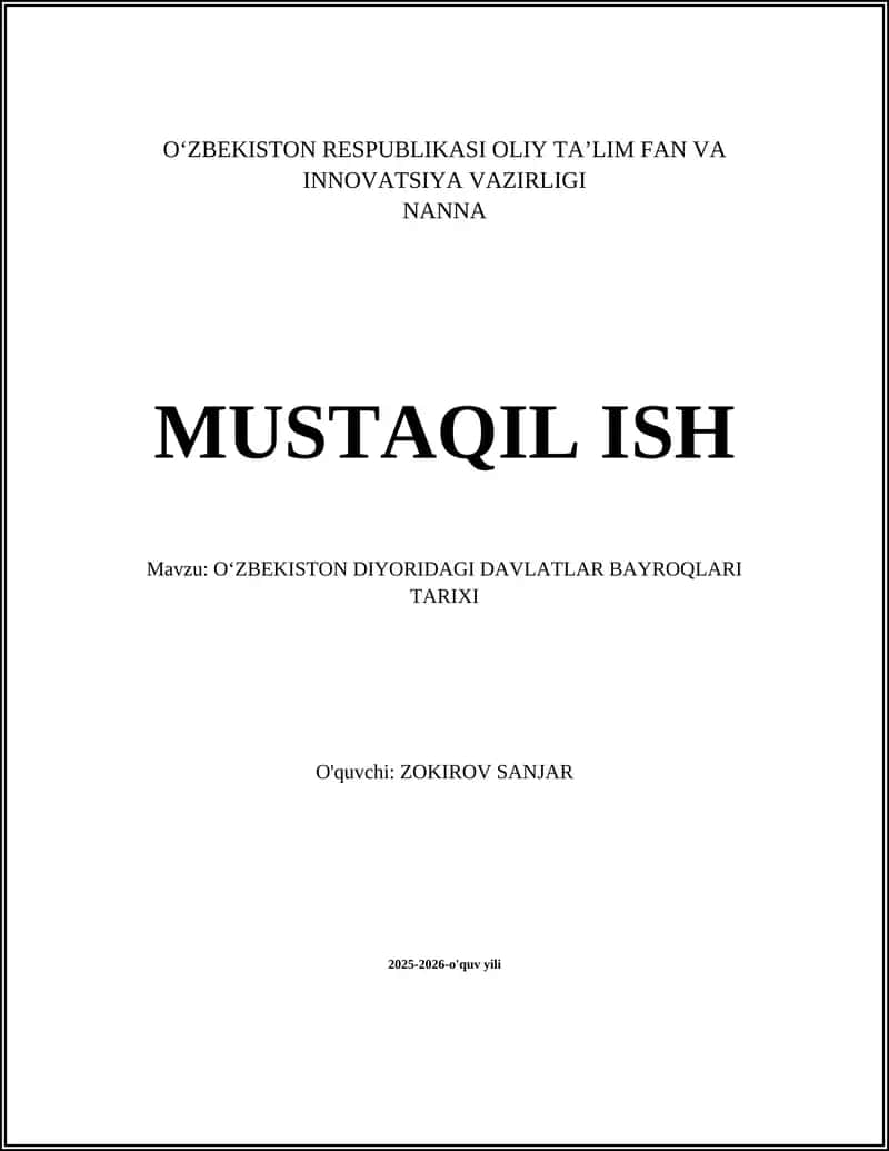 OʻZBEKISTON DIYORIDAGI DAVLATLAR BAYROQLARI TARIXI
