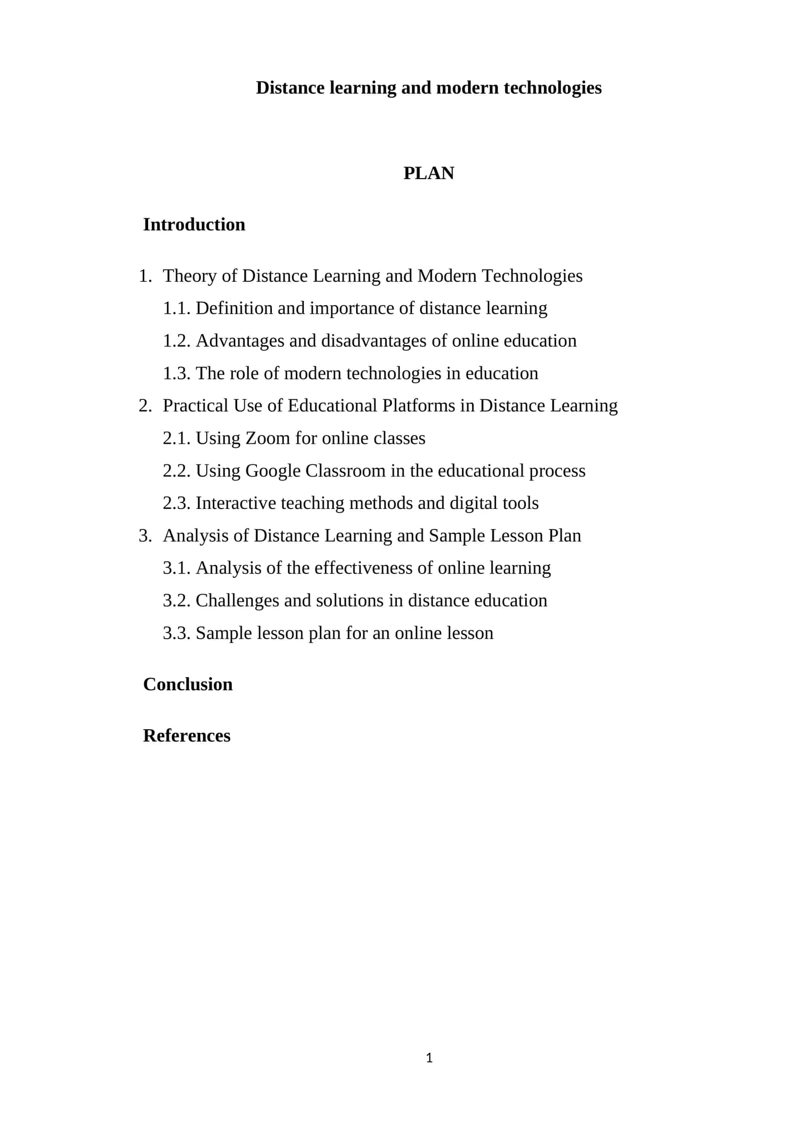 Distance learning and modern technologies.