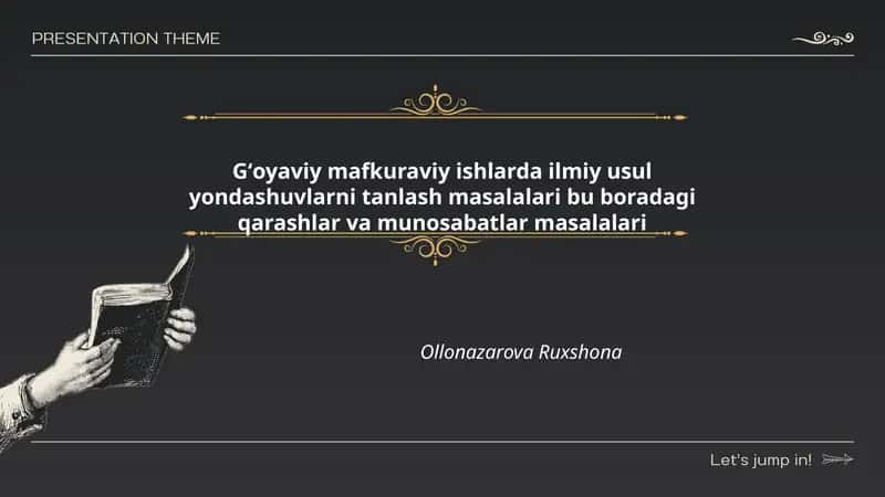 Gʻoyaviy mafkuraviy ishlarda ilmiy usul yondashuvlarni tanlash masalalari