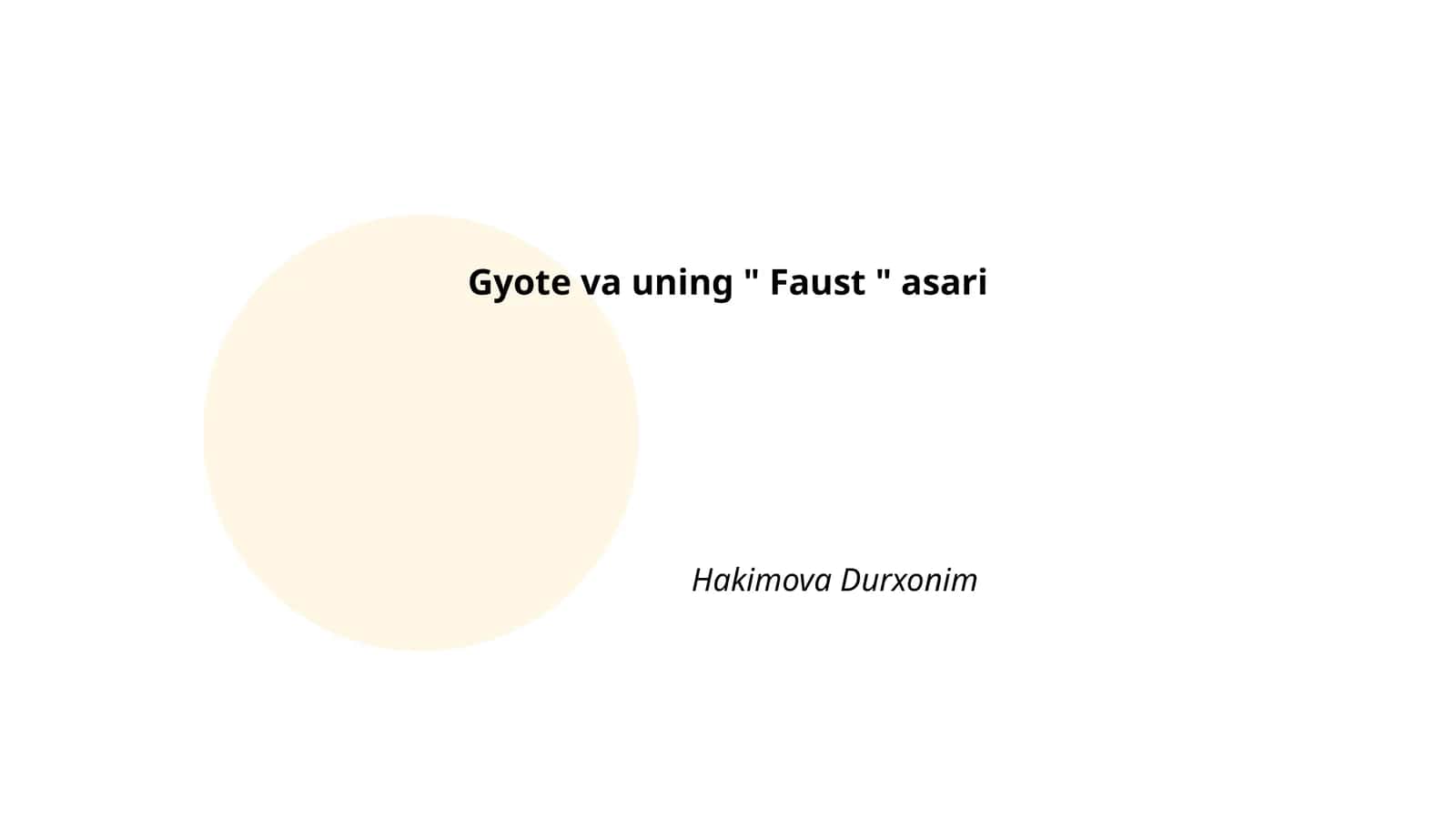 Gyote va uning " Faust " asari