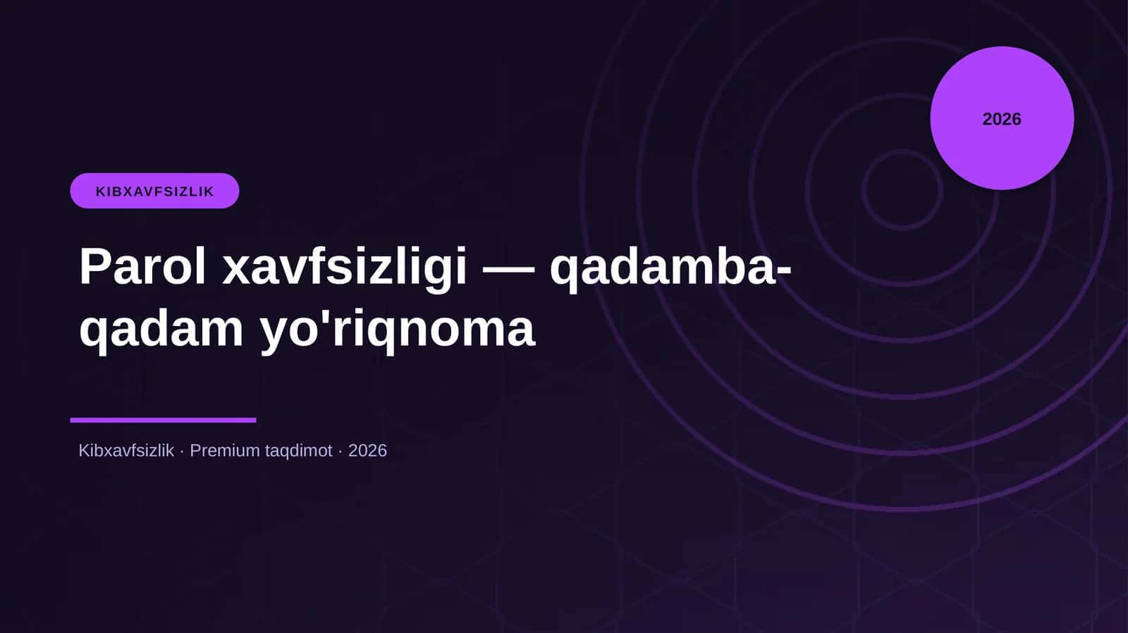 Parol xavfsizligi — qadamba-qadam yo'riqnoma