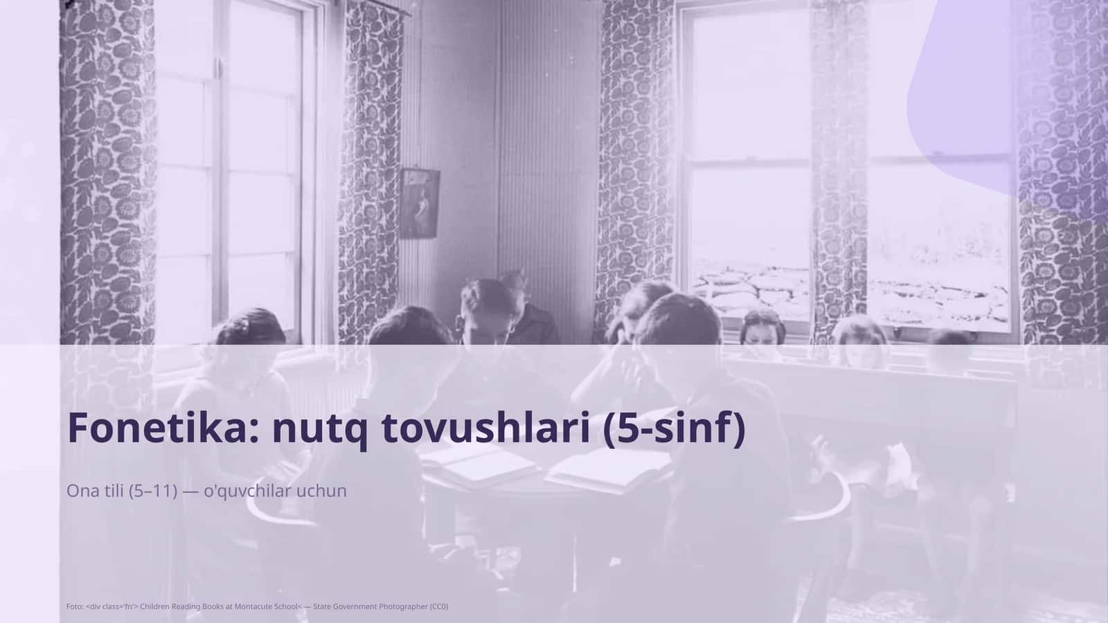 Fonetika: nutq tovushlari (5-sinf)