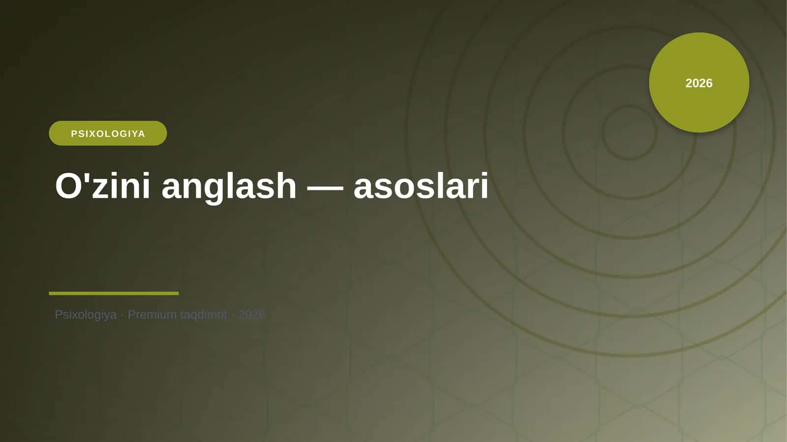 O'zini anglash — asoslari