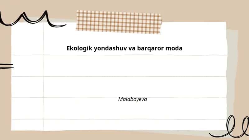 Barqaror moda tamoyillari va asosiy printsiplari