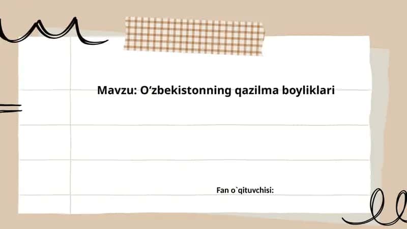 Oʻzbekistonning qazilma boyliklari