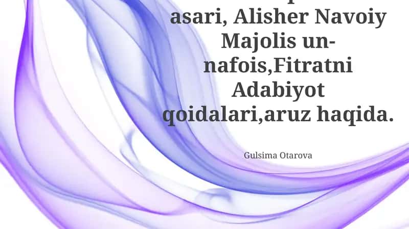 Aristotel poetika asari, Alisher Navoiy Majolis un-nafois