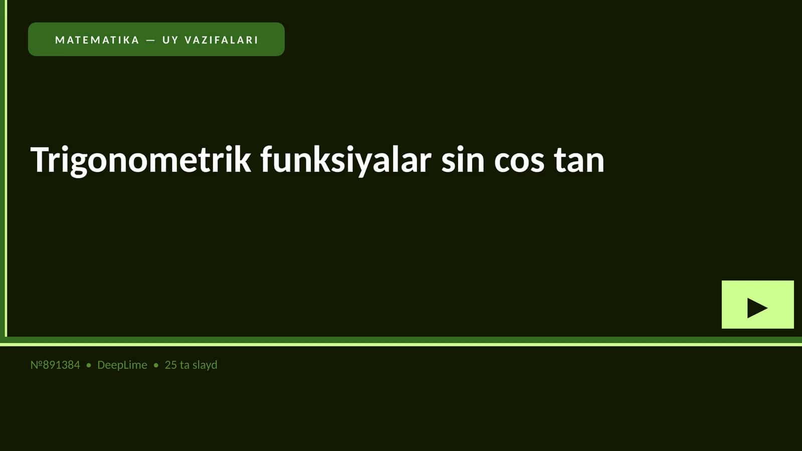 Matematika - Uy vazifalari