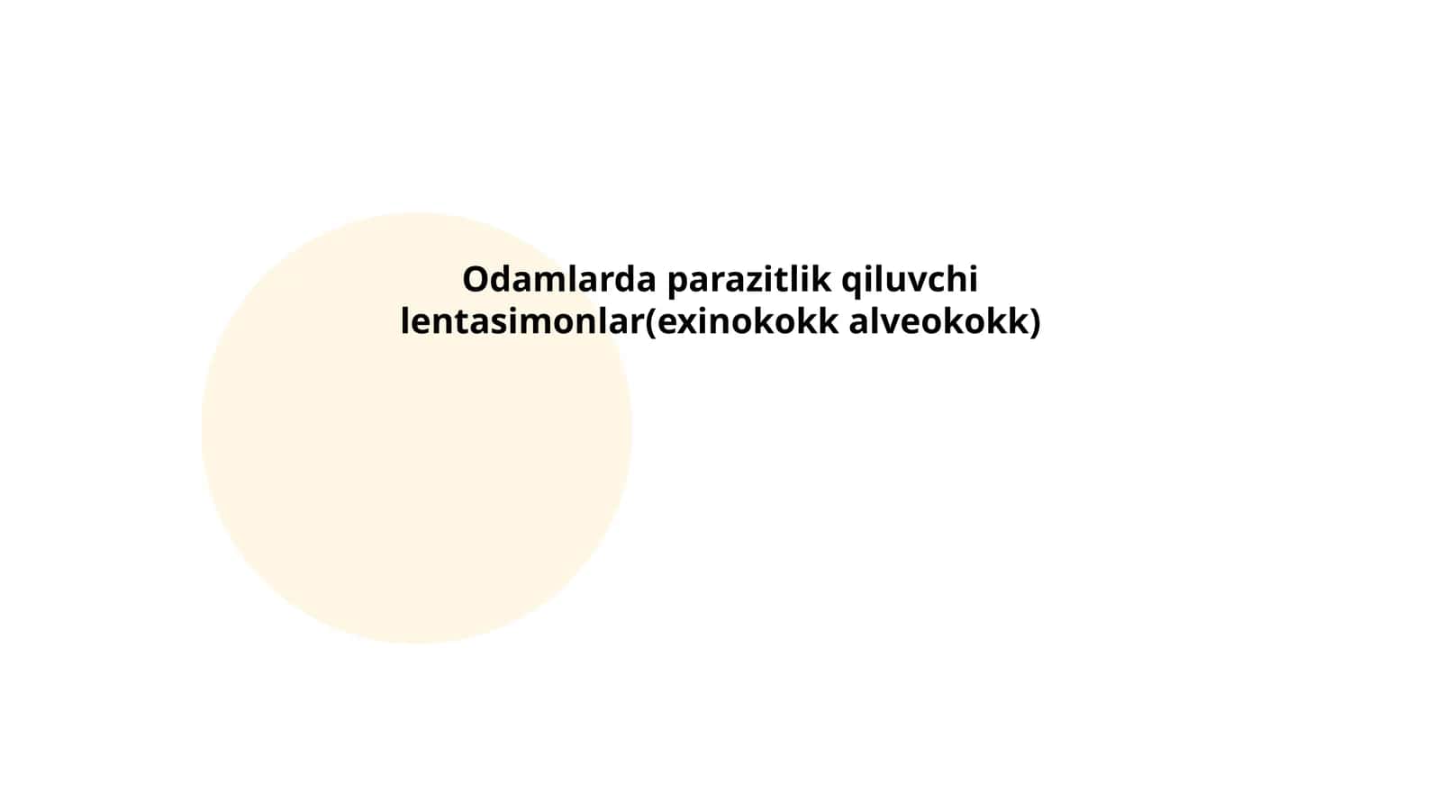 Lentasimon parazitlarning tuzilishi