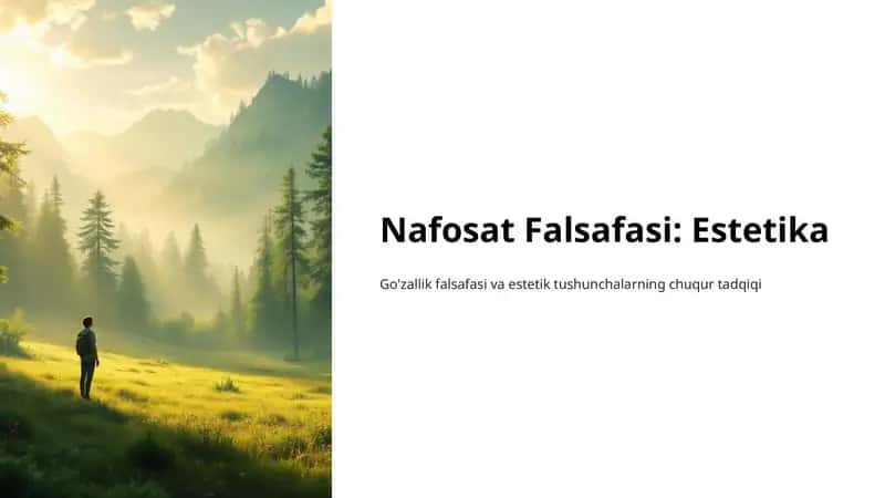 Nafosat Falsafasi: Estetika