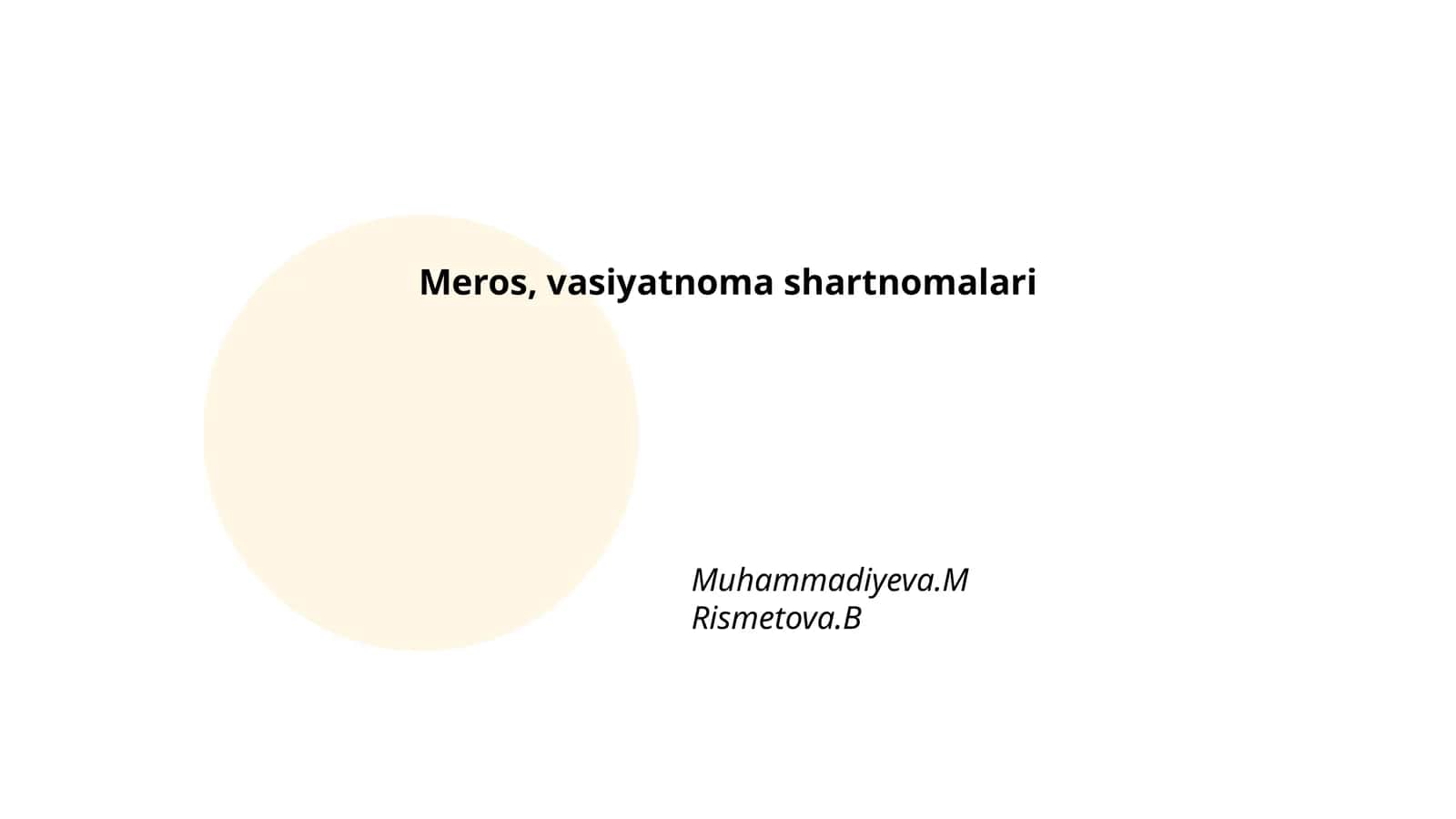 Meros (vorislik) huquqi asoslari