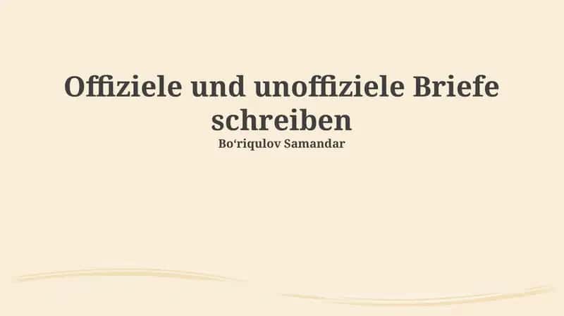 Offiziele und unoffiziele Briefe schreiben