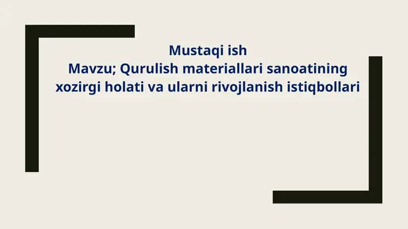 Qurilish materiallari sanoati