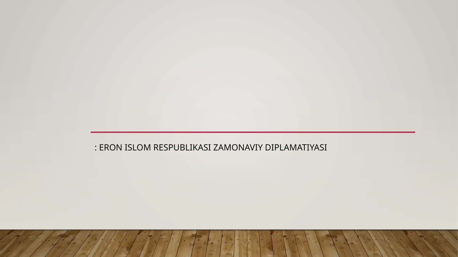 Eron Islom Respublikasi zamonaviy diplomatiyasi