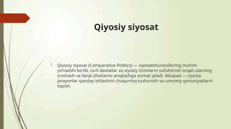 Qiyosiy siyosat (Comparative Politics)