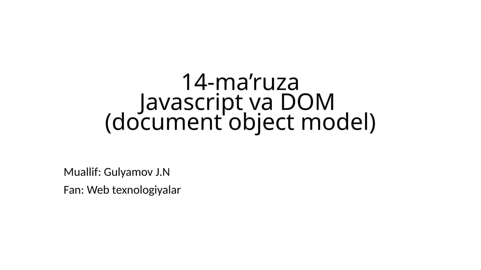 Javascript va DOM