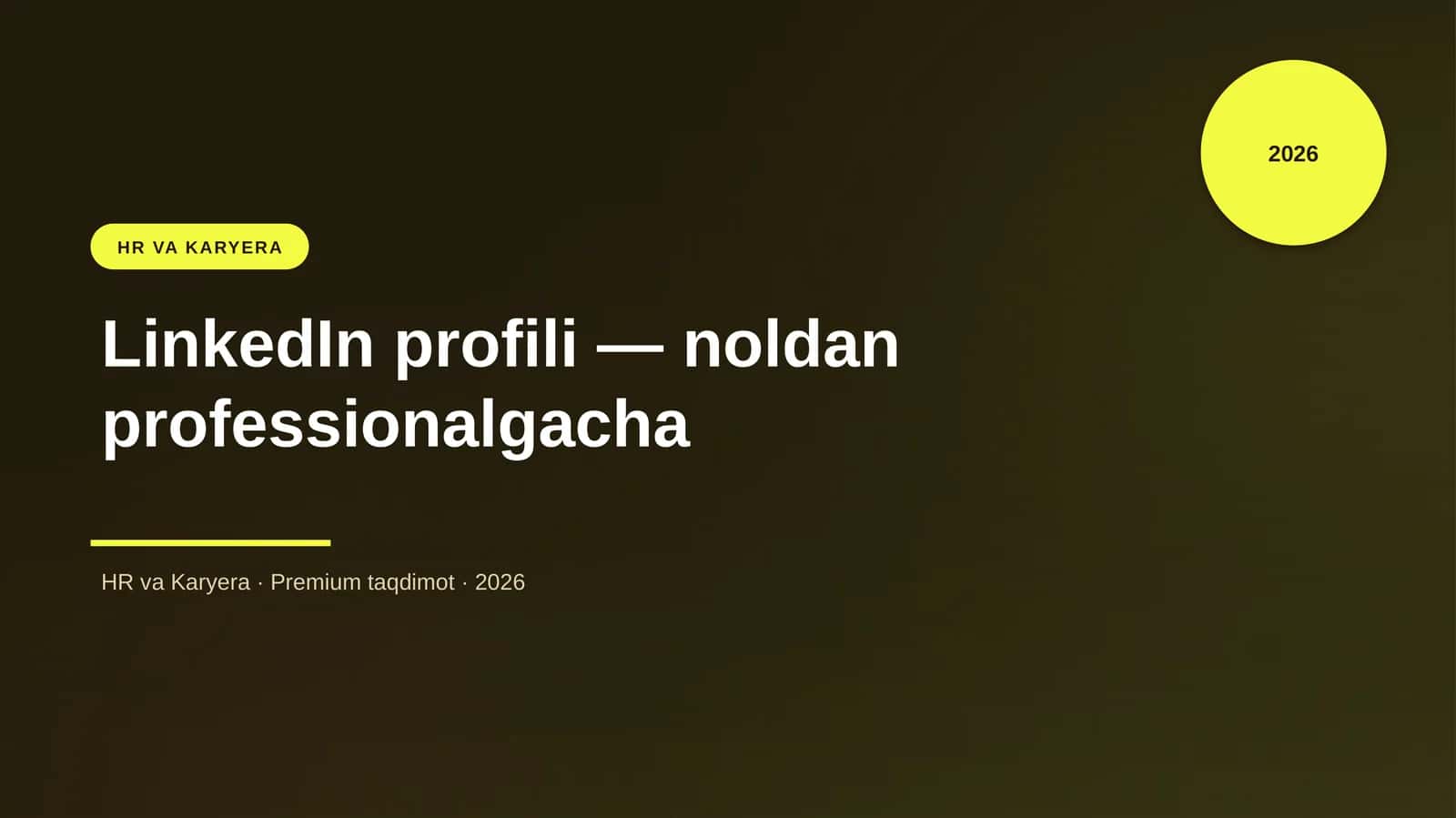 LinkedIn profili — noldan professionalgacha