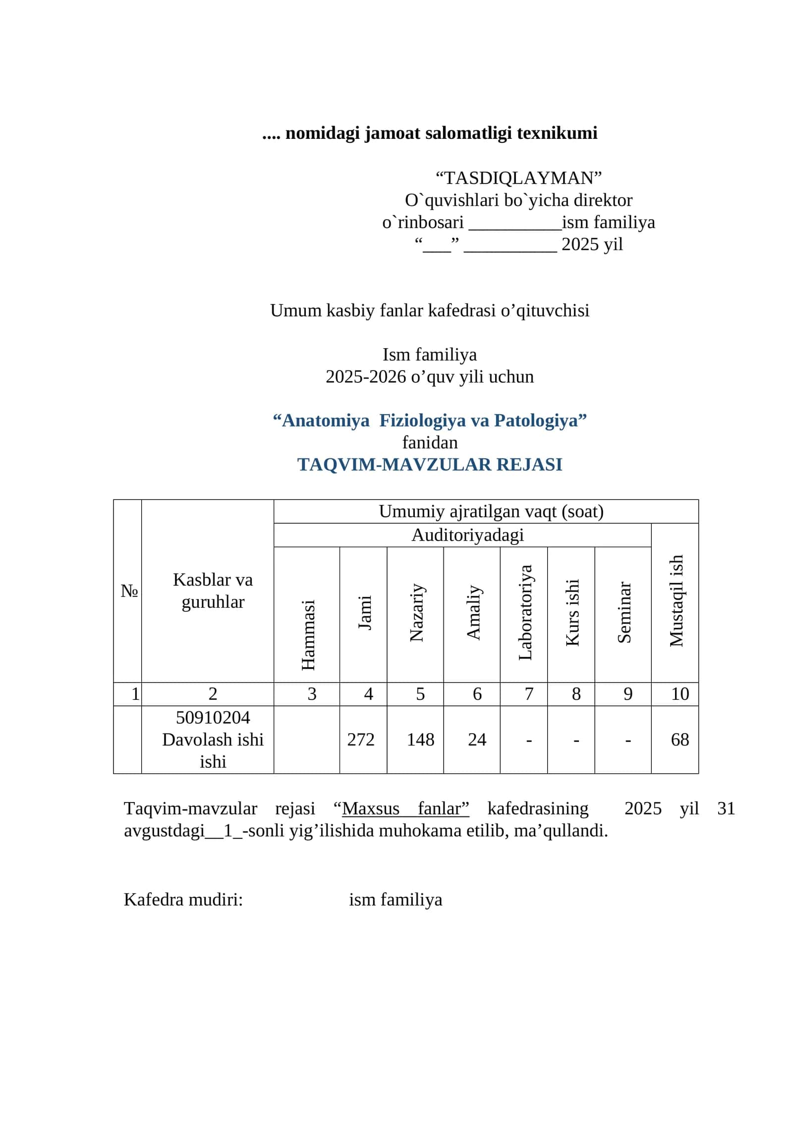 Anatomiya Fiziologiya va Patologiya