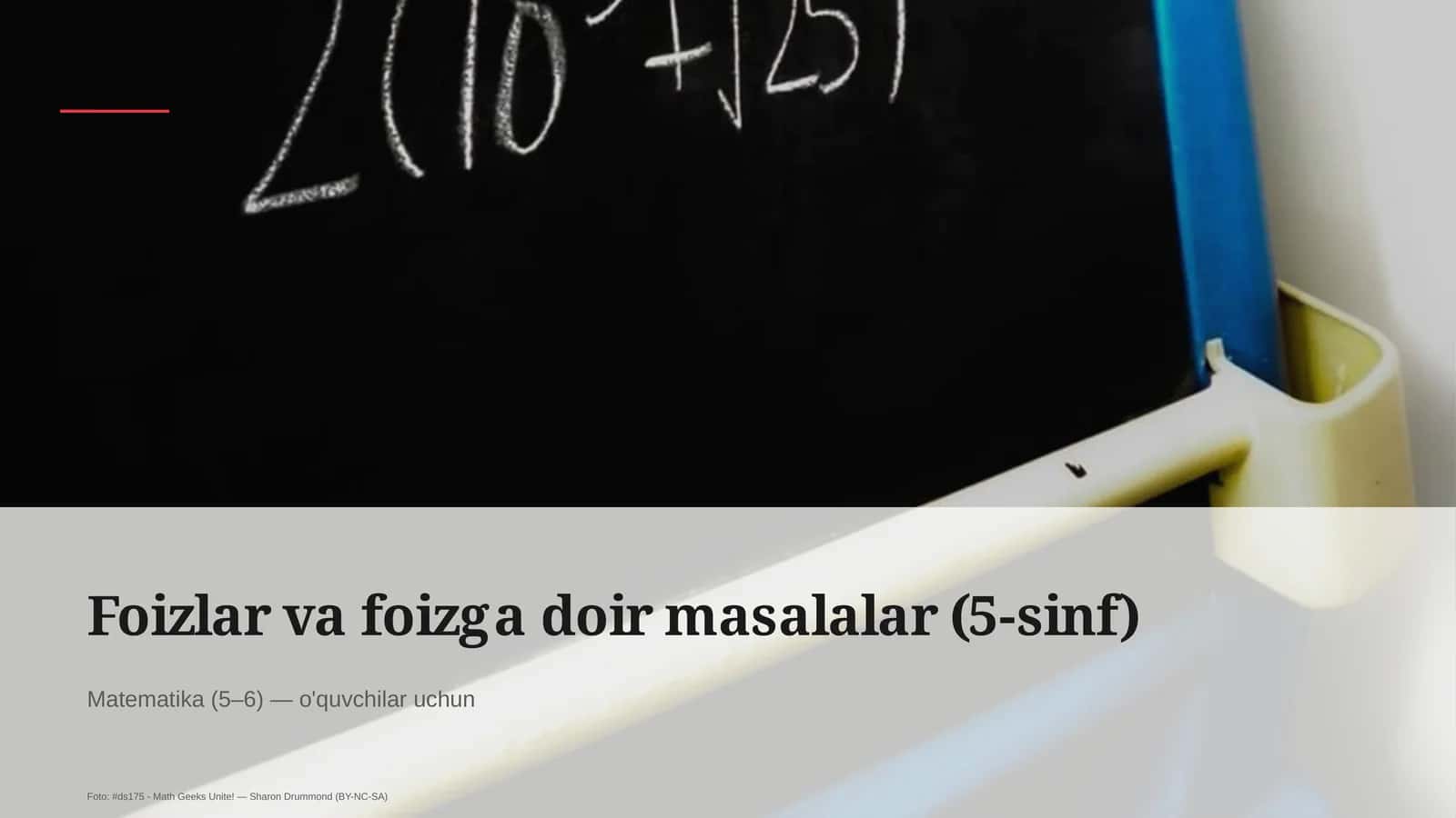 Foizlar va foizga doir masalalar (5-sinf)