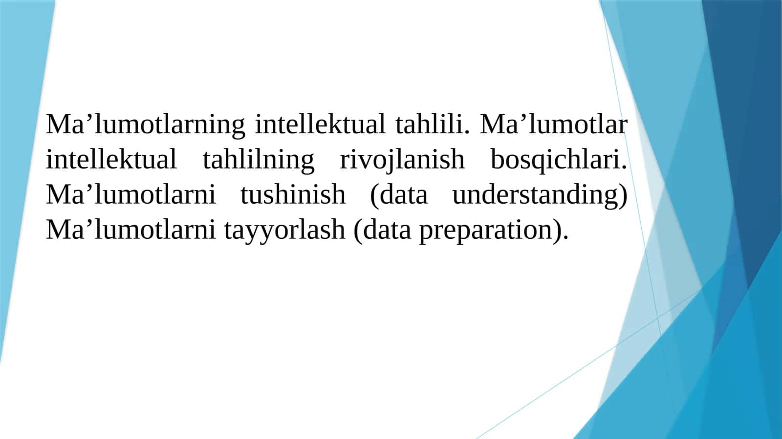 Ma’lumotlarning intellektual tahlili