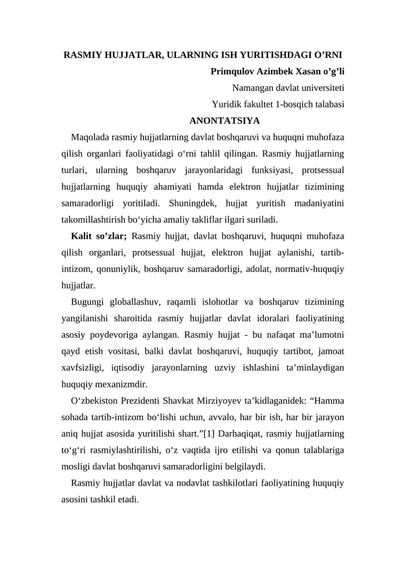 Rasmiy hujjatlar