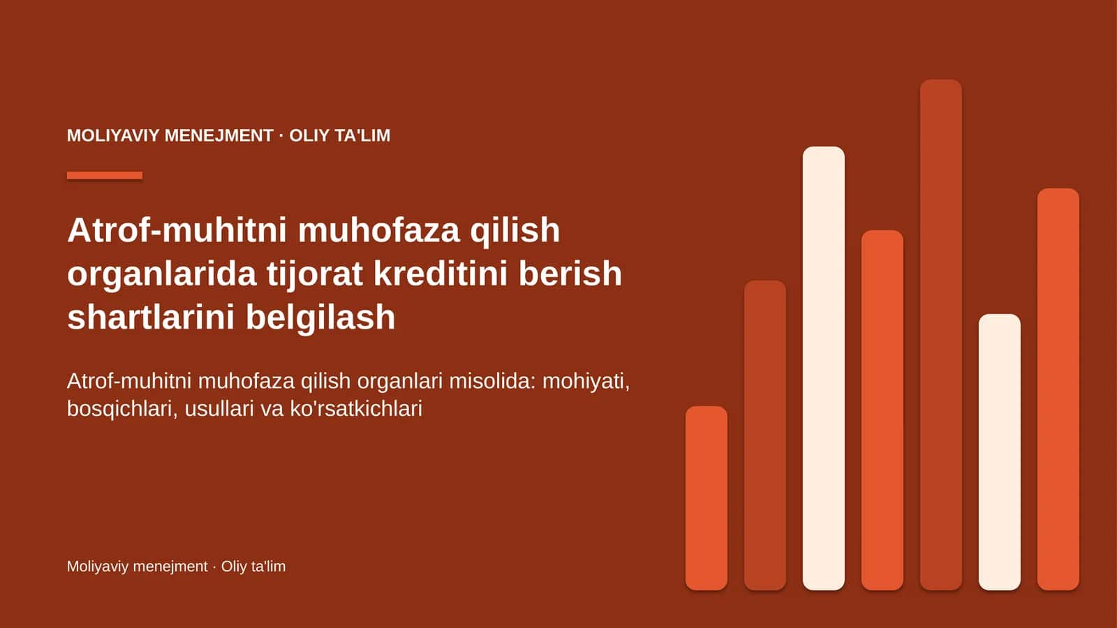 Atrof-muhitni muhofaza qilish organlarida tijorat kreditini berish shartlarini belgilash