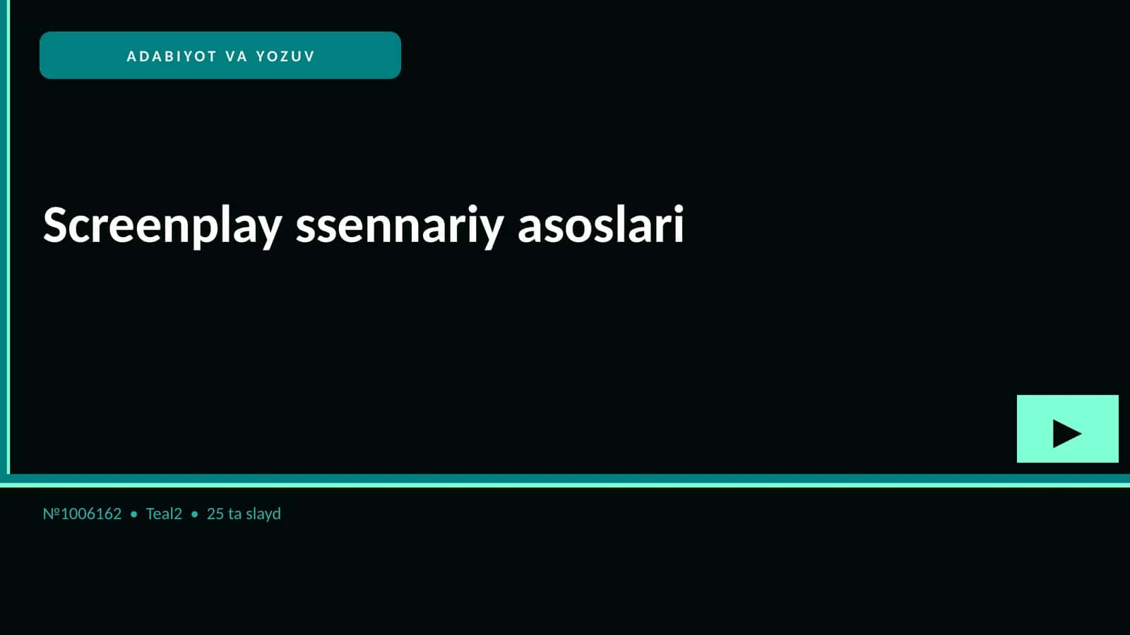 Screenplay ssennariy asoslari