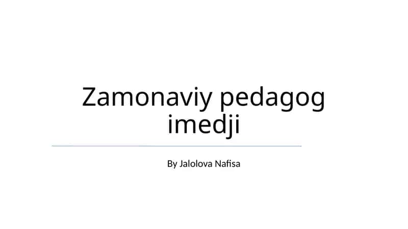 Zamonaviy pedagog imedji
