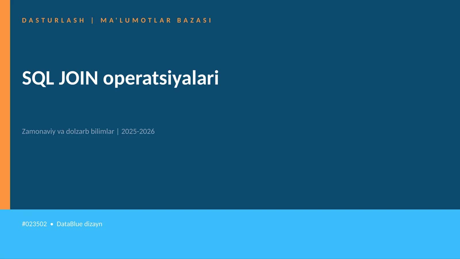 SQL JOIN operatsiyalari